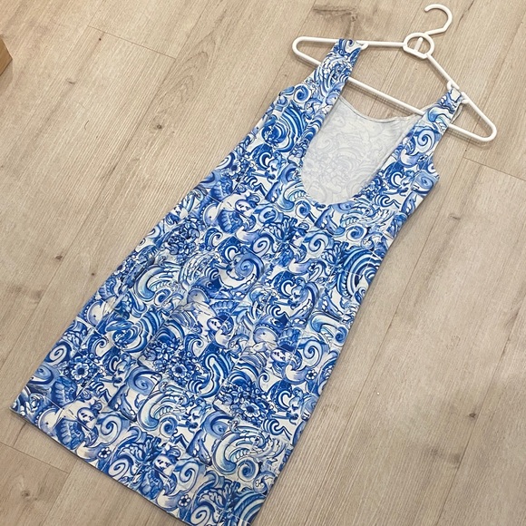 Auth Prada Mosaic Cotton Mini Dress 44 Medium - Picture 2 of 9